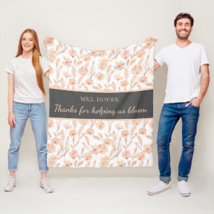 Couverture Polaire Merci De Nous Aider À Bloom Enseignant Fleece Blan