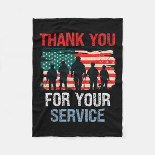 Couverture Polaire Merci Drapeau Usa Pour Votre Service - Mémorial