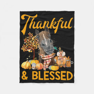 Couverture Polaire Merci Et Béni Cheval Citrouille Chute Thanksgivi