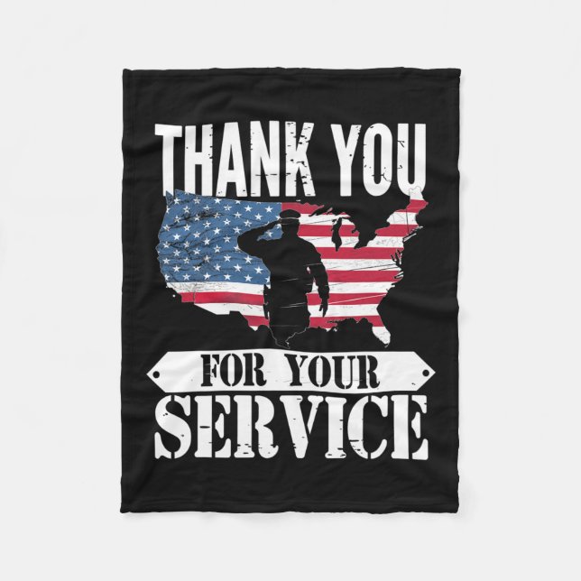 Couverture Polaire Merci Pour Votre Service Vétéran Patriot Militar (Devant)