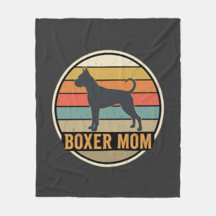 Couverture Polaire Mère Boxer Rétro Coucher de Soleil Chien