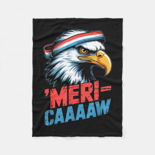 Couverture Polaire Meri-caaaaw drôle bandeau patriotique aigle