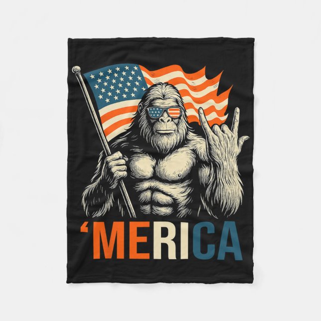 Couverture Polaire ‘merica Gorilla Flag Sungles Funny Patriotic  (Devant)