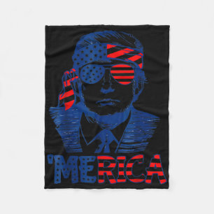 Couverture Polaire Merica Trump 4 juillet heureux Trump Drapeau améri