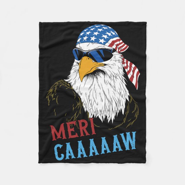 Couverture Polaire Mericaaaaw Eagle Mullet 4 juillet États-Unis (Devant)