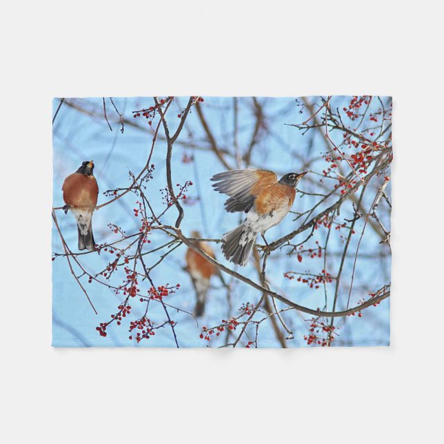 Couverture Polaire Merle américain (Devant (Horizontal))