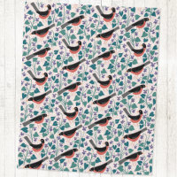 Merle américain Anémone Violette Oiseau Fleur