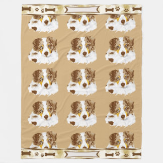 Couverture Polaire Merle rouge w/Tan australien laisse le cust.