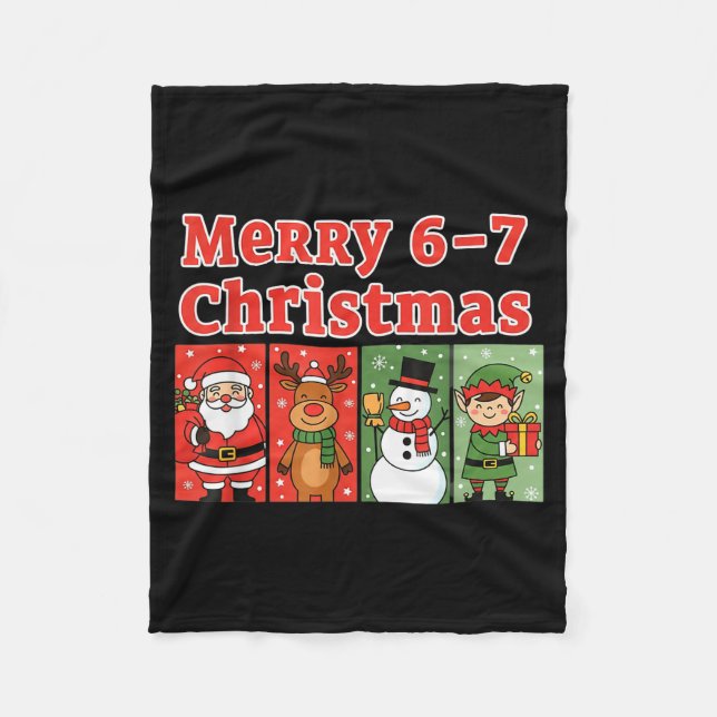 Couverture Polaire Merry 6 7 Six Seven Meme Christmas Women Men Kids  (Devant)