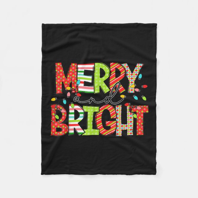 Couverture Polaire Merry And Bright Christmas Women Girls Kids Toddle (Devant)