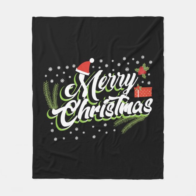 Couverture Polaire Merry Christmas (Devant)
