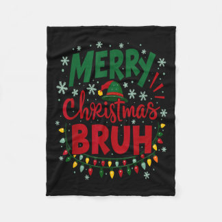 Couverture Polaire Merry Christmas Bruh Santa Hat Xmas Family Men Wom