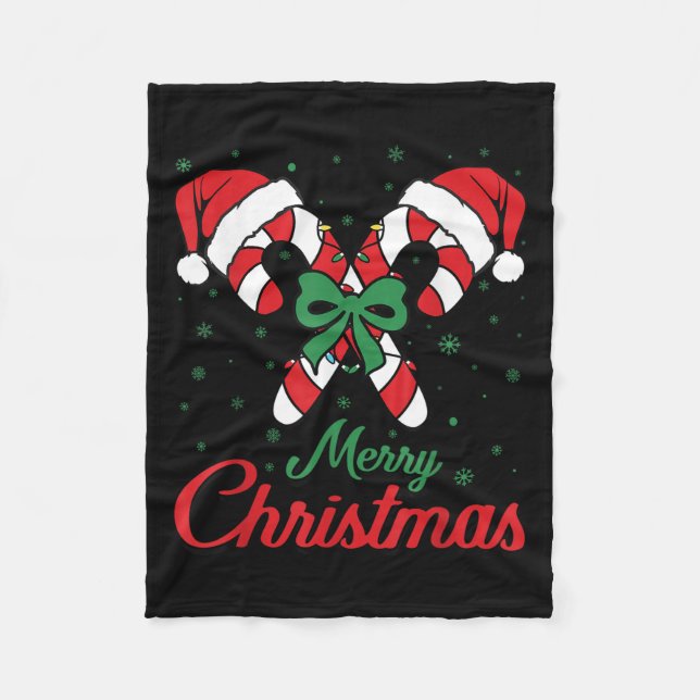 Couverture Polaire Merry Christmas Candy Cane Xmas Lights Toddlers Me (Devant)