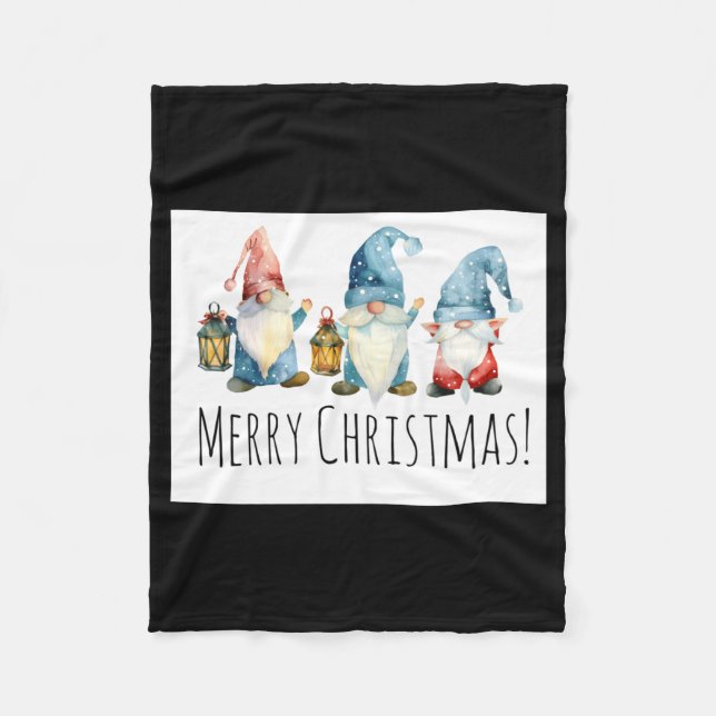 Couverture Polaire Merry Christmas Cute Christmas Gnomes  (Devant)