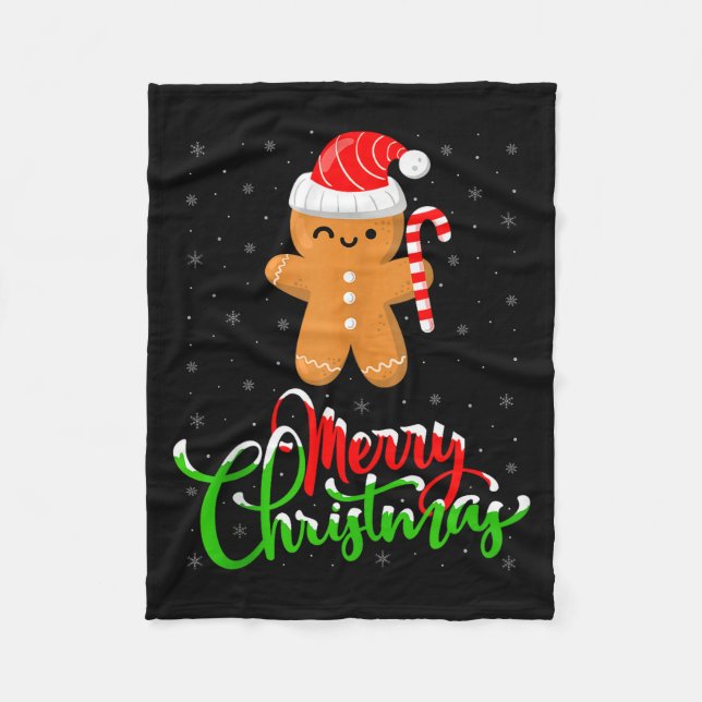 Couverture Polaire Merry Christmas Funny Gingerbread Cookie Baking Ch (Devant)