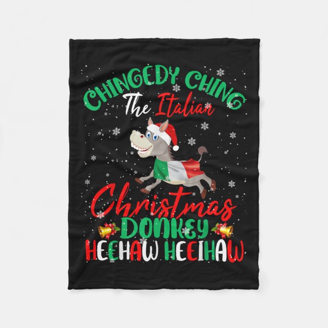 Couverture Polaire Merry Christmas Italian Funny Italian Santa Heehaw (Devant)