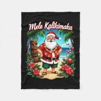 Couverture Polaire Merry Christmas Mele Kalikimaka Trocal Hawaiian Sa
