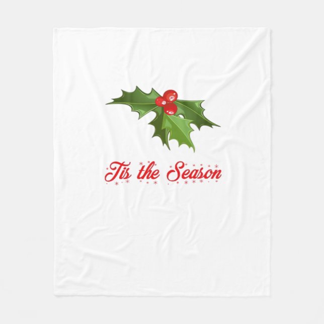 Couverture Polaire Merry Christmas Mistletoe (Devant)