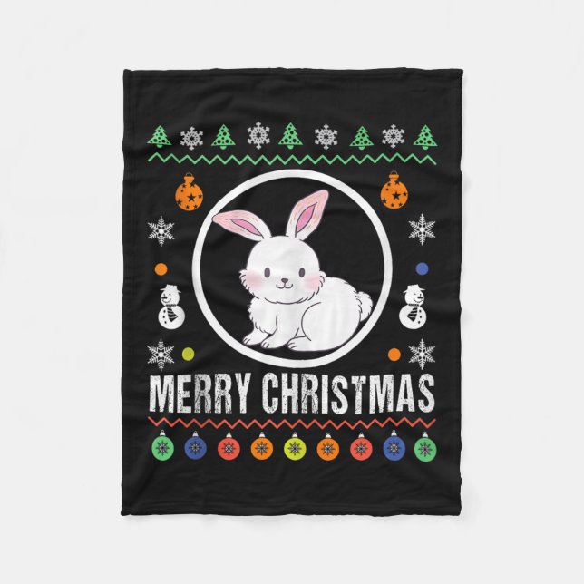 Couverture Polaire Merry Christmas Rabbit Ugly Sweater Xmas Knit Tank (Devant)