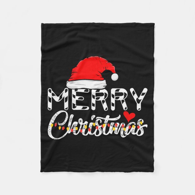 Couverture Polaire Merry Christmas Santa Claus Funny Family  (Devant)
