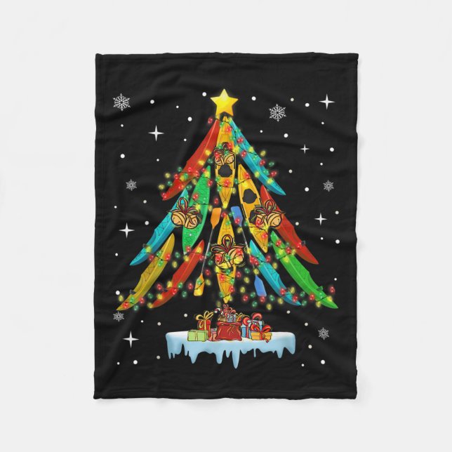 Couverture Polaire Merry Christmas Tree Kayak Kayaking - Uni-adults,  (Devant)