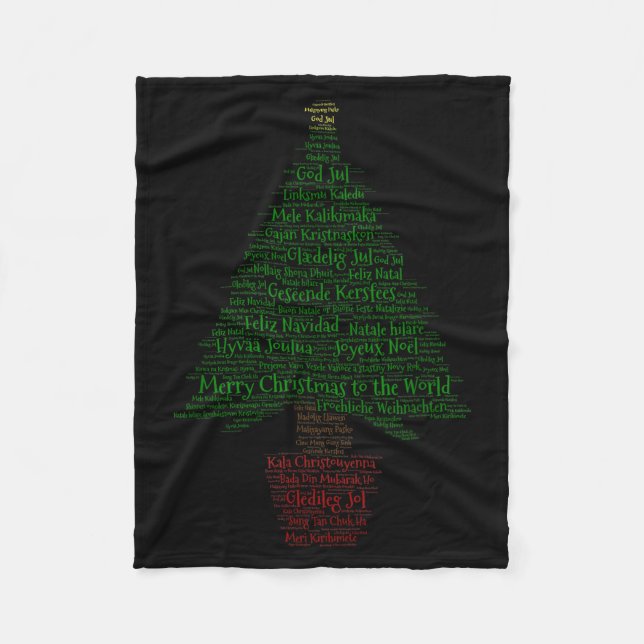 Couverture Polaire Merry Christmas World Languages Word Tree  (Devant)