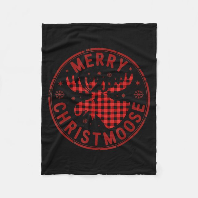 Couverture Polaire Merry Christmoose Funny Christmas Badge Moose Part (Devant)