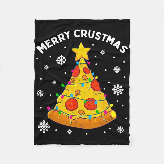 Couverture Polaire Merry Crustmas Pizza Christmas Tree Xmas Gifts Kid (Devant)