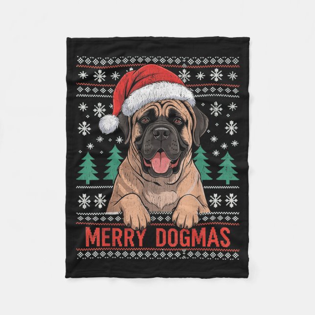 Couverture Polaire Merry Dogmas Funny Dog Santa Hat Christmas Xmas  (Devant)