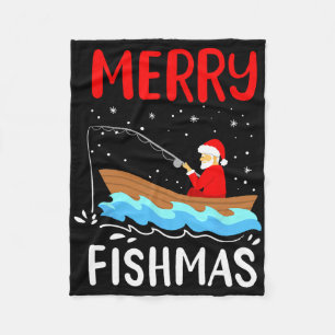 Couverture Polaire Merry Fishmas Funny Noël Père Noël Pêche