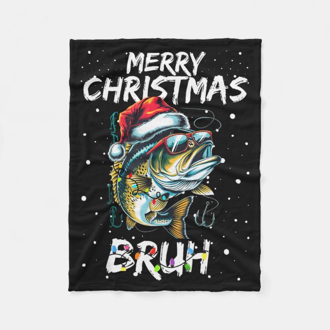 Couverture Polaire Merry Fishmas Santa Fishing Lovers Funny Fisherman (Devant)