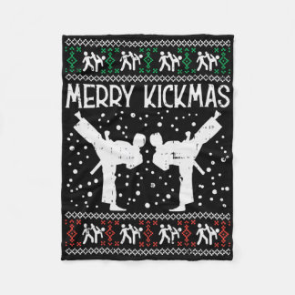 Couverture Polaire Merry Kickmas Ugly Christmas Karaté Jiu Jitsu Mart