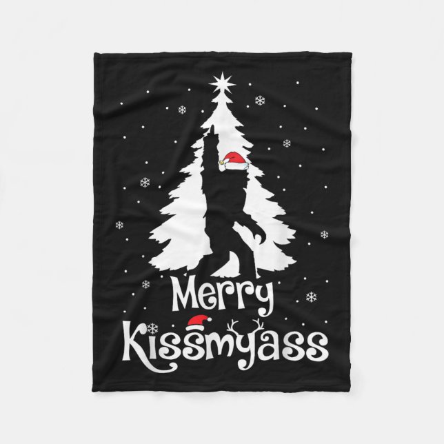 Couverture Polaire Merry Kissmy Funny Bigfoot Yeti Sasquatch Christma (Devant)