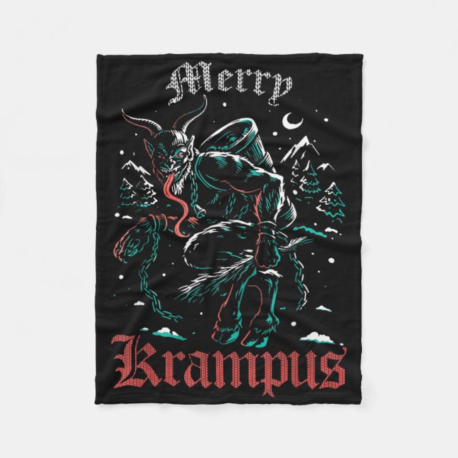 Couverture Polaire Merry Krampus Christmas Xmas Horror Ugly Evil Paja (Devant)