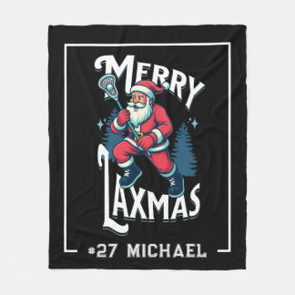 Couverture Polaire Merry Laxmas Black Christmas Lacrosse Christmas