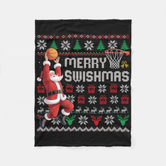 Couverture Polaire Merry Swishmas Sketll Sweater de Noël laid Hommes