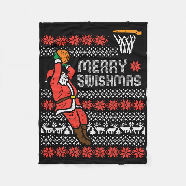 Couverture Polaire Merry Swishmas Sketll Ugly Christmas Xmas Men Boys (Devant)