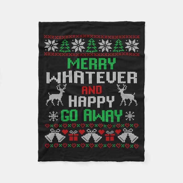 Couverture Polaire Merry Whatever And Happy Funny Christmas Go Away U (Devant)