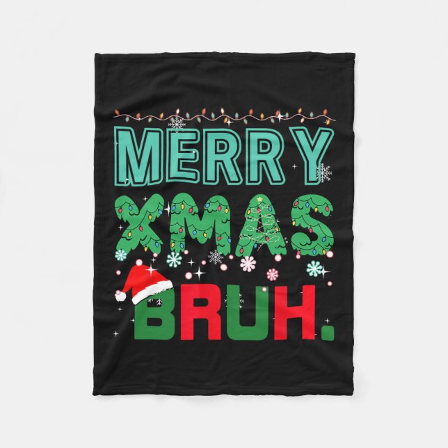 Couverture Polaire Merry Xmas Bruh Funny Mème Noël Dit Bro (Devant)