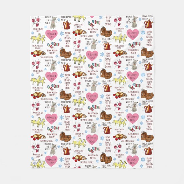 Couverture Polaire Mes Choses préférées Cute Cosy Le son de la musiqu (Devant)