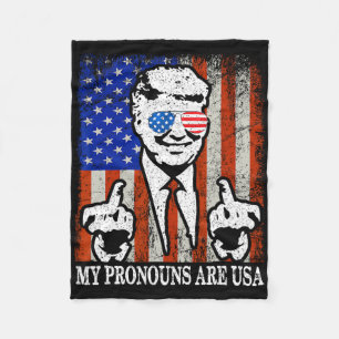 Couverture Polaire Mes pronoms sont Drapeau américain patriotique Usa