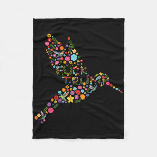 Couverture Polaire Messag caché subtil anti-Trump Floral Hummingbird