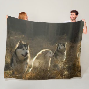 COUVERTURE POLAIRE MEUTE DE LOUPS