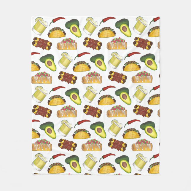 Couverture Polaire Mexique Tex Mex Nourriture Taco Enchilada Chimicha (Devant)
