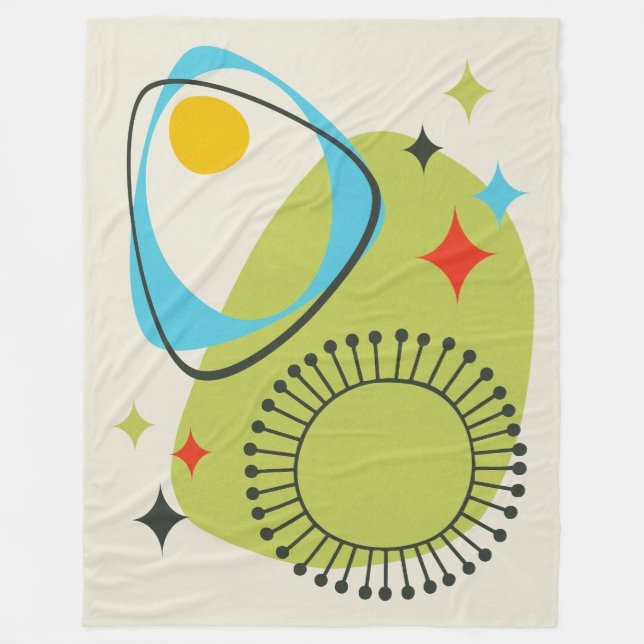 Couverture Polaire Mi-siècle moderne Âge atomique 14 Vert, Bleu (Devant)