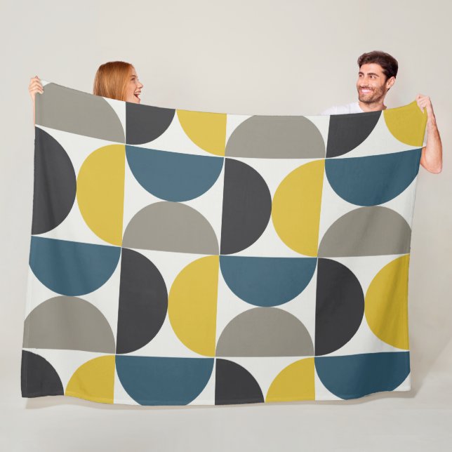 Couverture Polaire Mi-siècle moderne Turmer Gunmetal et bleu (En situation)