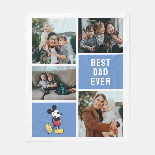 Couverture Polaire Mickey classique | Meilleur papa (Devant)