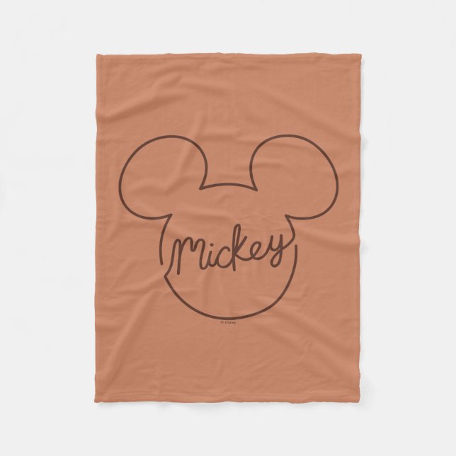 Couverture Polaire Mickey Continuous Line Icon Name Graphic (Devant)