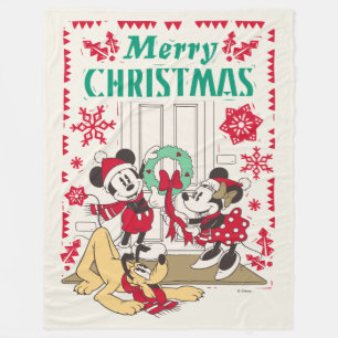 Couverture Polaire Mickey et amis vintages   Joyeux Noël