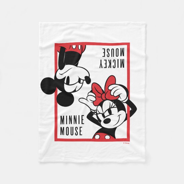 Couverture Polaire Mickey et Minnie | Conception combinée mignonne (Devant)